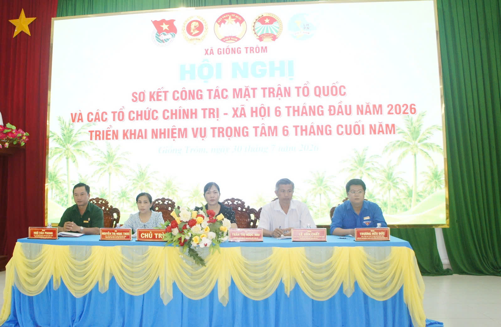 Giồng Trôm triển khai nhiệm vụ trọng tâm công tác Mặt trận và các tổ chức chính trị - xã hội 6 tháng cuối năm 2026