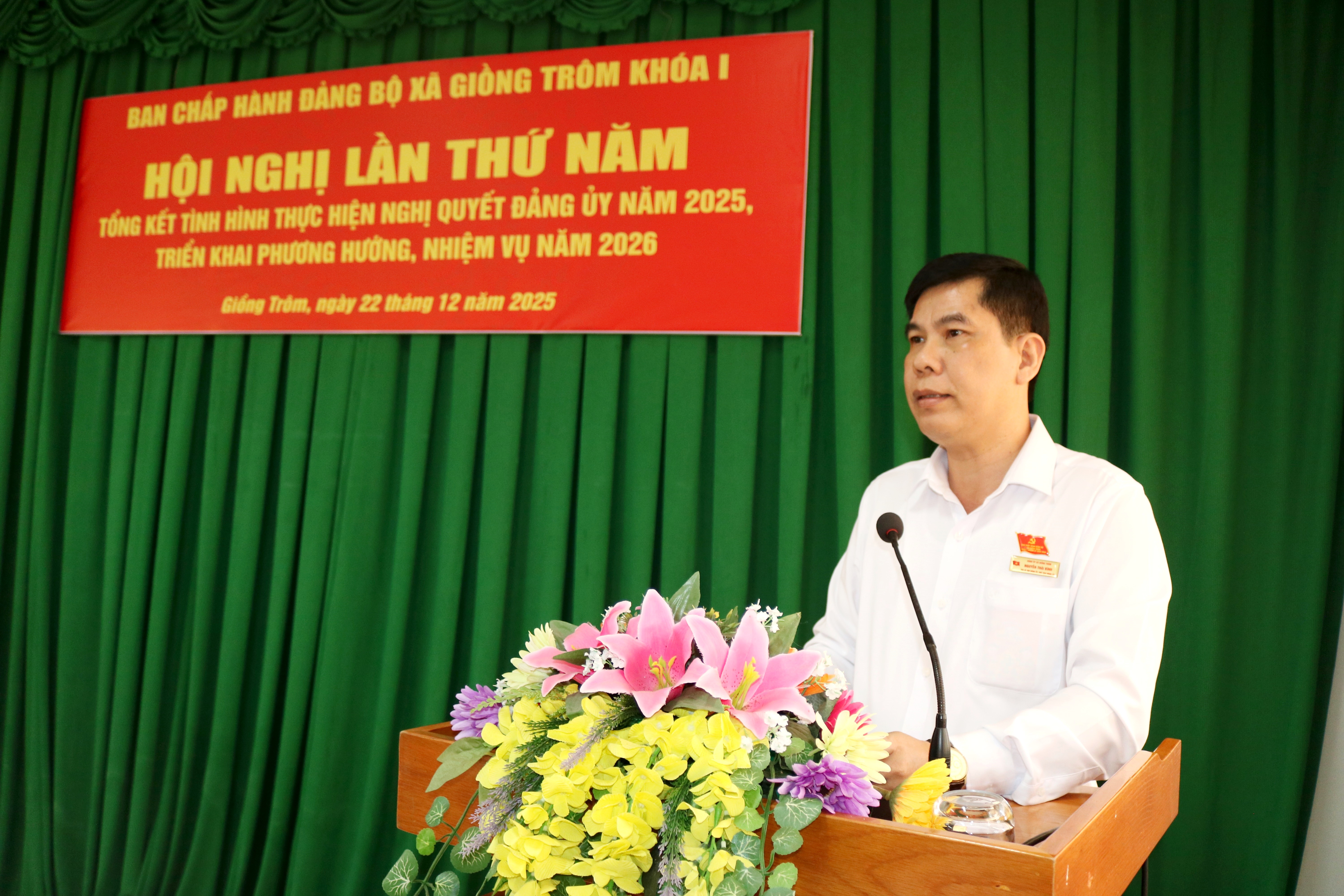 Ban chấp hành Đảng bộ xã Giồng Trôm tổ chức Hội nghị lần thứ năm tổng kết tình hình thực hiện Nghị quyết Đảng uỷ năm 2025
