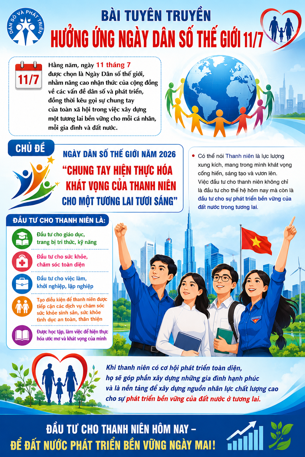 BÀI TUYÊN TRUYỀN
HƯỞNG ỨNG NGÀY DÂN SỐ THẾ GIỚI 11/7 NĂM 2026

