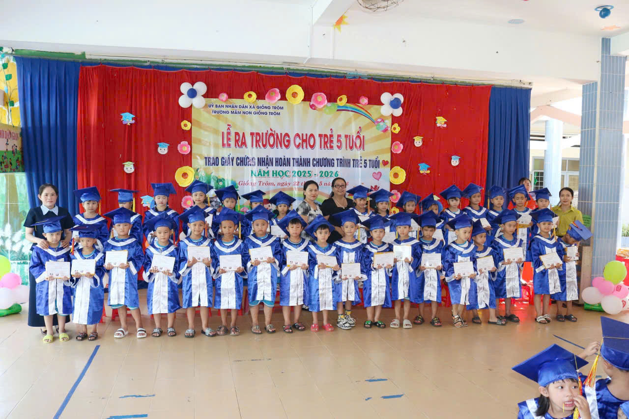 Trường Mầm non Giồng Trôm tổ chức Lễ ra trường cho các bé Khối lá – năm học 2025–2026