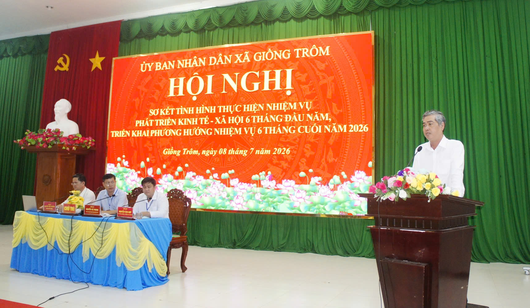 Xã Giồng Trôm sơ kết tình hình phát triển kinh tế - xã hội 6 tháng đầu năm 2026 